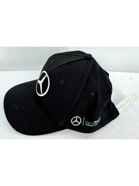 NWT Mercedes Benz Branded AMG Petronas F1 Racing Team Logo Black Cap Hat